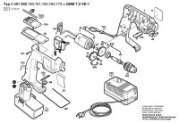 Bosch 0 601 932 767 Gbm 7,2 Ve-1 Cordless Drill 7.2 V / Eu Spare Parts